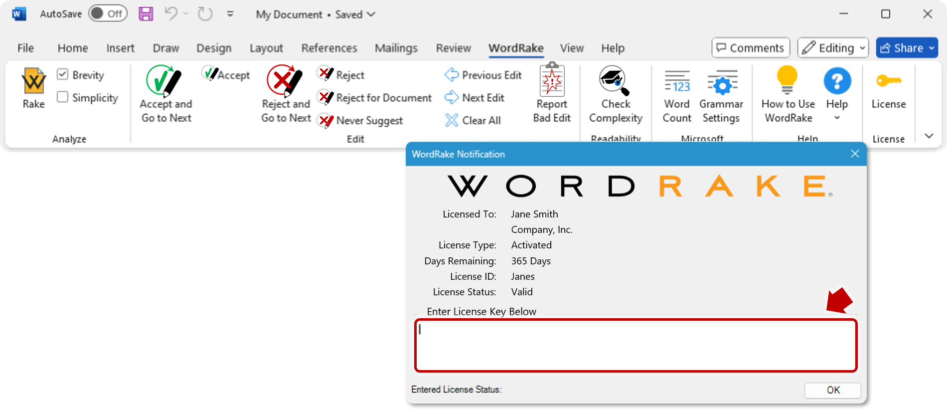 WR v5 365 Ribbon with License Dialog.png