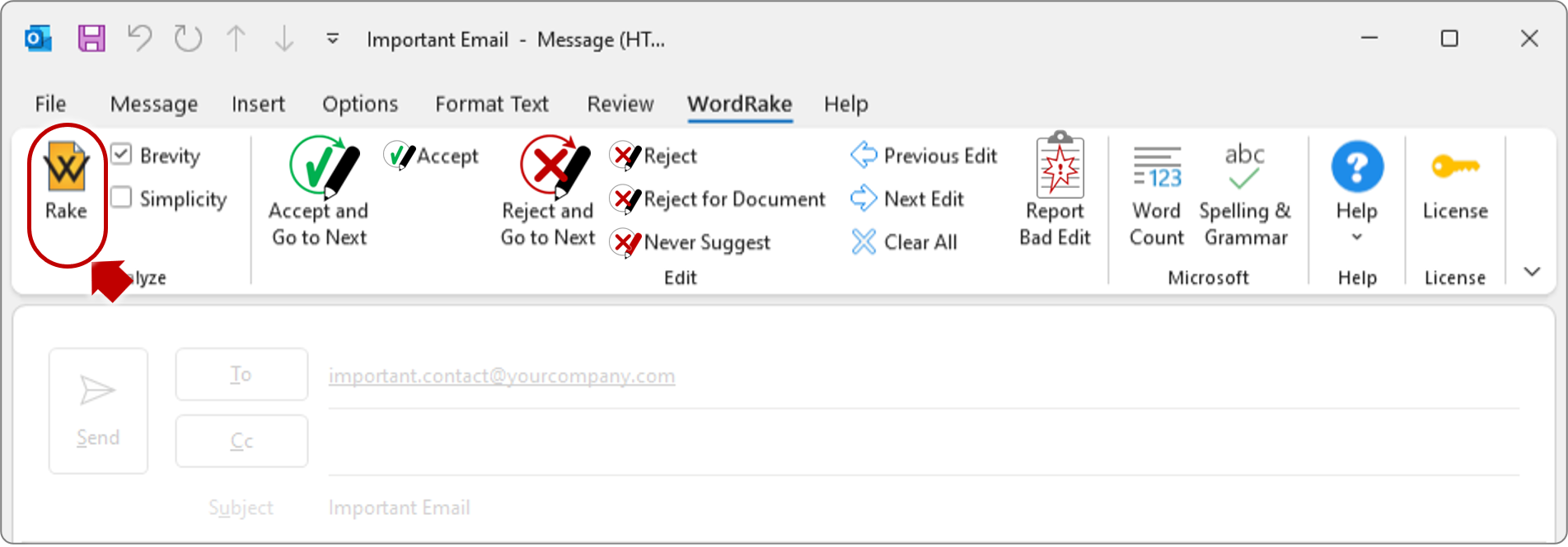 WR v5 Ribbon WIN Outlook 365_Rake Button.png
