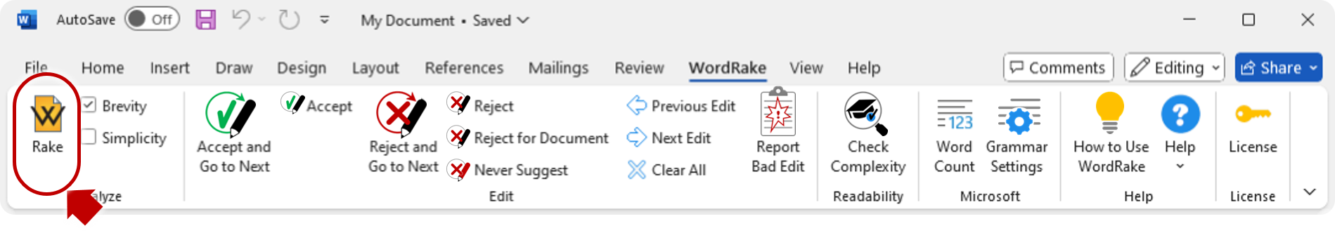 WR v5 Ribbon WIN Word 365_Rake Button.png